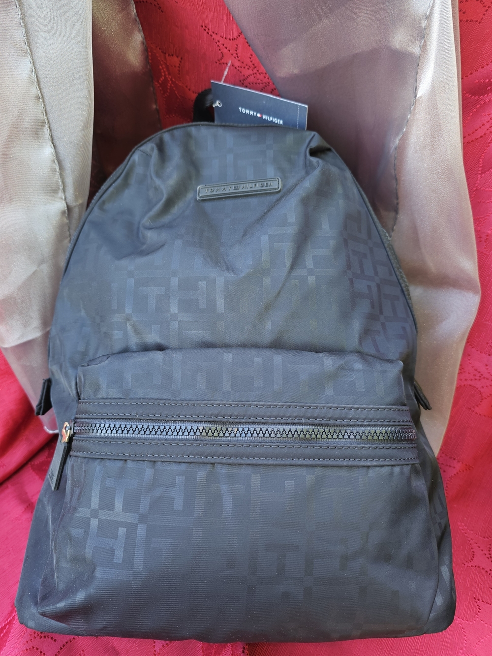 Tommy Hilfiger Charcoal Black Monogram Backpack - Picture 14 of 16